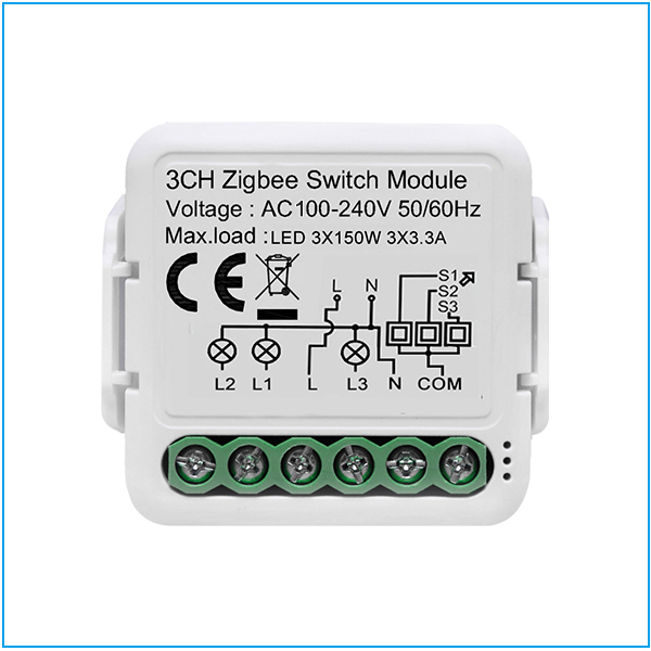 3 channel zigbee switch module mini smart lighting module
