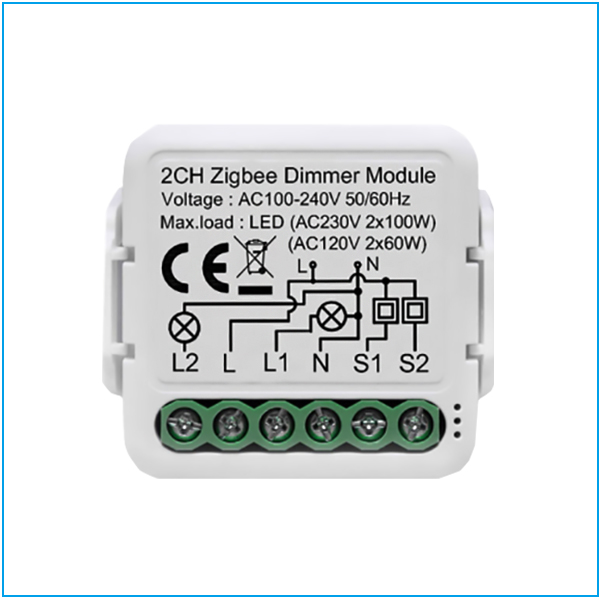 2 channel zigbee dimmer module dimming control module